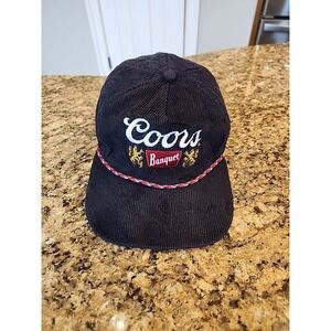 Coors Banquet Corduroy Snapback Hat Vintage 90's Style Blue w Red Rope NWT Cap